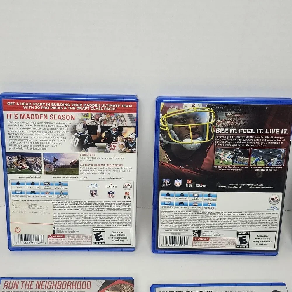 PS4 Sports Game Lot (6) Madden NFL 15 25 18 NBA 2K19 MLB The Show 20 Bundle